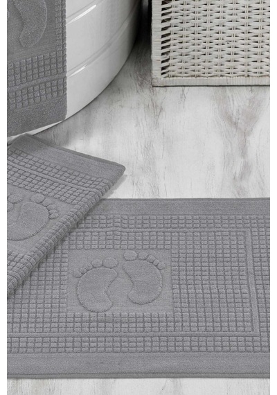 3 Lü Banyo Ayak Havlusu %100 Pamuklu 50x70 Cm Açık Gri - Seçenek: 19