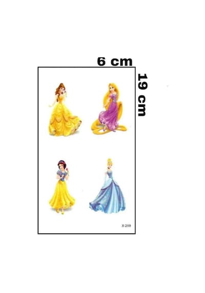 Pamuk Prenses Sindiella Rapunzel Geçici Dövme Çok Renkli