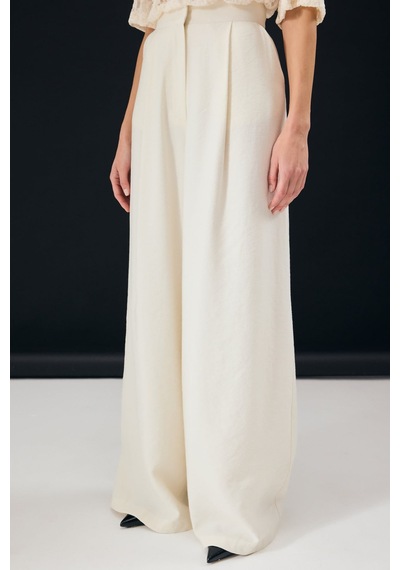 Sateen Dina Pantolon - Taş-137350