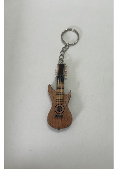 Basgitar Ahşap El Yapımı Minyatür Anahtarlık Müzik Aleti Araba Süsü