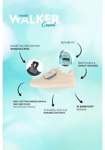 Smart Walker Casual Süper Mat Bej Barefoot Çocuk Ayakkabı Süper Mat Bej