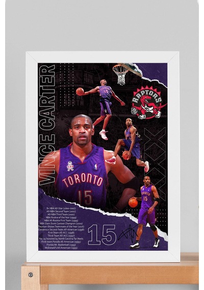 Vince Carter Çerçeveli Tablo - Toronto Raptors Nba Posteri Tablo