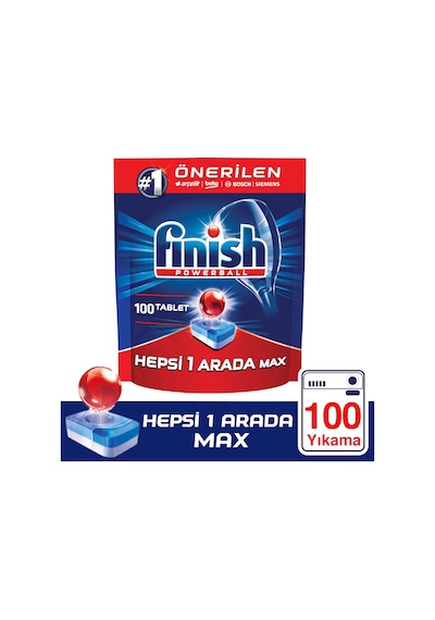 Finish Hepsi Bir Arada Max Bulaşık Makinesi Deterjanı 100 Tablet