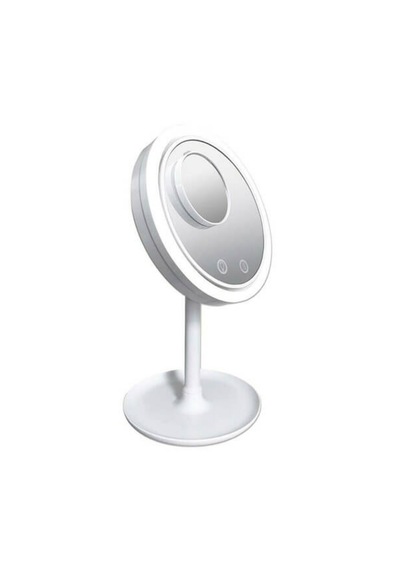 Fanlı Led Işıklı Makyaj Aynası Usb & Pilli Çalışma Dokunmatik Kontrollü 2 Kademeli Fanlı Kozmetik Ayna 34 Cm Beyaz