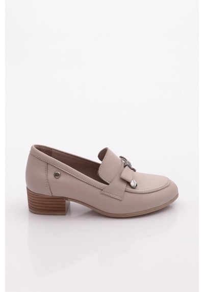 Mammamia D25ya-3365 Kadın Deri Loafer Ayakkabı Sılver Grey Pen