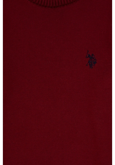 U.S. Polo Assn. Erkek Çocuk Bordo Bisiklet Yaka Basic Kazak 50315586-VR014