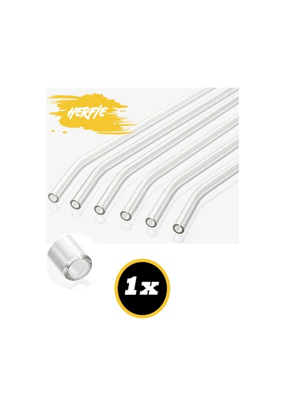 Tekli Eğilimli Cam Pipet Beyaz