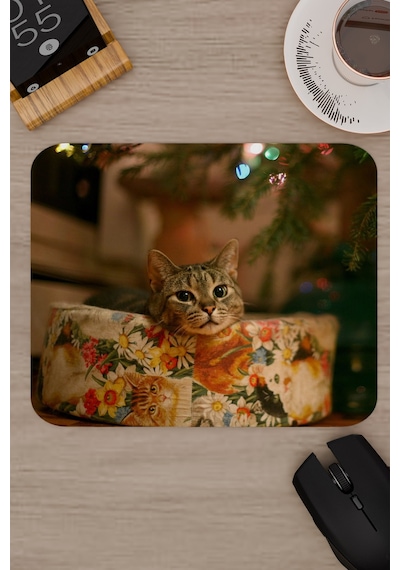 Yeni Yıl Kediler- Kedi- Yılbaşı V2 22x18 Gaming Kauçuk Kaymaz Taban Mouse Pad Fare Altlığı