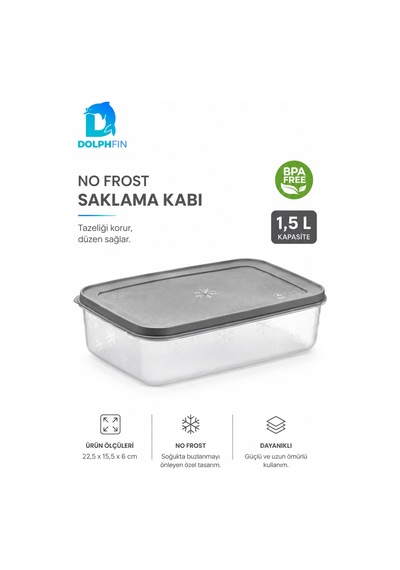 No Frost Saklama Kabı 1500 Ml Kapaklı Dikdörtgen Gıda Saklama Kabı Çok Renkli
