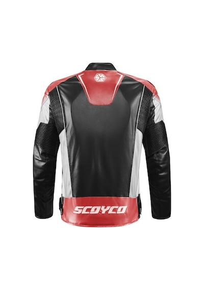 Scoyco Jk187 Motosiklet Montu Deri 4 Mevsim Oxford 600-d Dayanıklı Kumaş Motorcu Mont Black-red