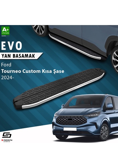 S-dizayn Ford Tourneo Custom 2 Kısa Şase Evo Krom Yan Basamak 223 Cm 2023 Üzeri A+ Kalite