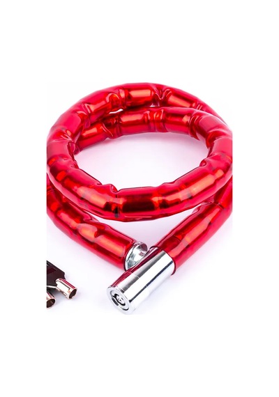 Bisiklet - Motor Kilit 22mm X 150cm Profesyonel Sağlam Kaliteli Motor Bebek Arabası Bisiklet Kilit Kırmızı