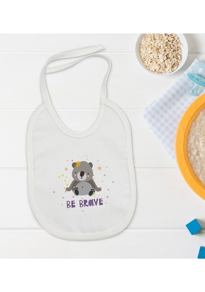 BK Kids Be Brave Tasarımlı Bebek Mama Önlüğü - Model 1
