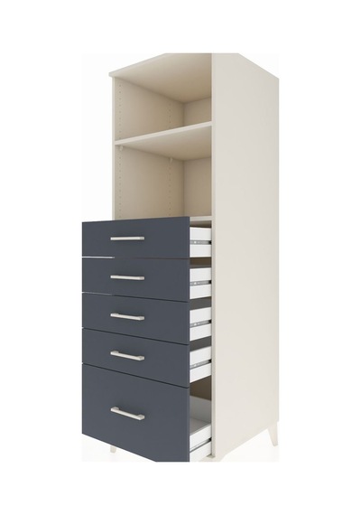 Kronos Dolap 2 Raflı 5 Çekmeceli 60x59x182 Aytaşı-antrasit Aytaşı