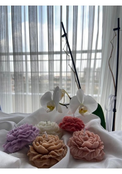 Bernami Mumluk Şamdanpinterest Şakayık Gülü Mumu 5'li Paket Diğer