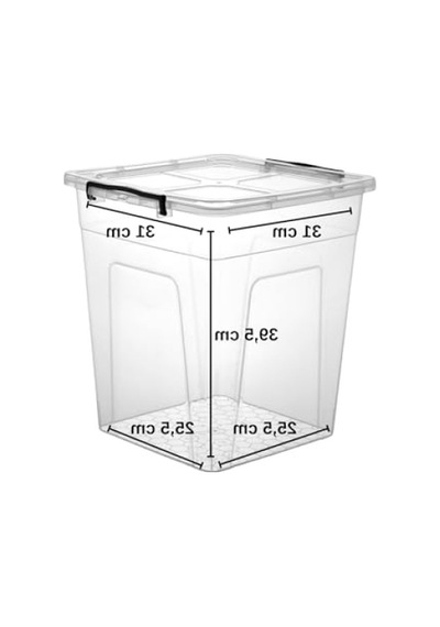 Kilitli Kapaklı Şeffaf Saklama Kutusu - 30 Litre 0