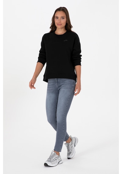 U.S. Polo Assn. Kadın Siyah Şardonlu Bisiklet Yaka Basic Sweatshırt 50313586-VR046