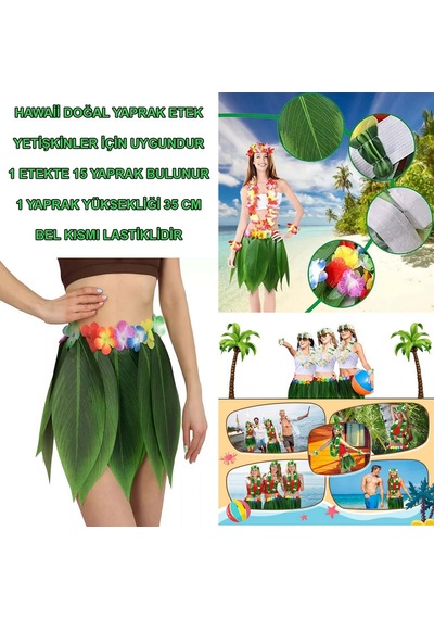 Tropikal Esintili Hawaii Yapraklı Parti Eteği Yetişkin Boy N177