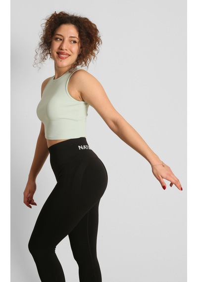 Nature The Brand Ntb Crop Rip Top Light Green, Kadın Spor Crop,kadın Crop,fitness Crop,yoga Crop, Esnek Terletmez SU YEŞİLİ