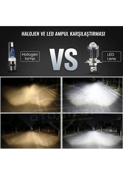 Far Ampulü Led Otomobil H4 Mercek Beyaz-beyaz 1 Adet