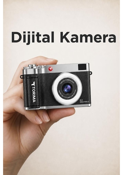 Torima CMR50 Mini Dijital Retro Kamera 48 MP Selfie Video Vlog Kamerası