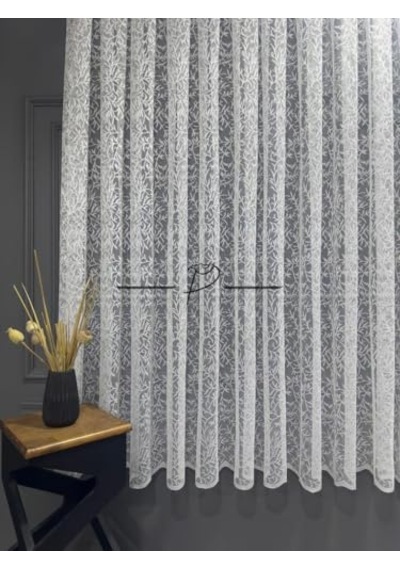 Tül Perde Pati Desen Örme Kumaş Kısa Camlar İçin Uyumlu 300 X 190 Çok Renkli