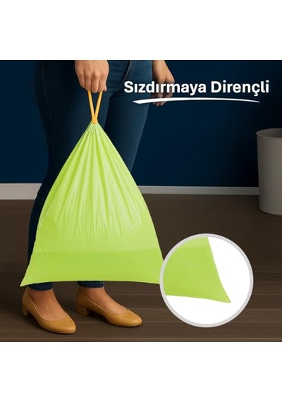 Yasemin Kokulu Orta Boy Büzgülü Çöp Poşeti 15'li 55x57 Cm, Kolay Bağlanır Kokulu Büzgülü Orta Boy Çöp Torba