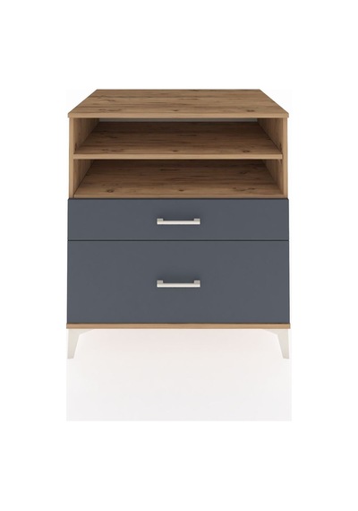Kronos Şifonyer 2 Raflı 2 Çekmeceli 88x59x96 Çam-antrasit Atlas Çam