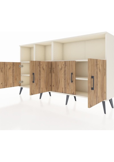 Arges Konsol 6 Raflı 4 Kapaklı 176x30x99 Aytaşı-çam/aytaşı Atlas Çam/aytası - Aytası