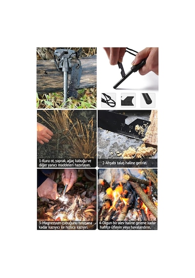 Özel Seri Açık Hava Aracı Outdoor Ürünü Doğa Ekipmanı Single Sword Magnezyum Çubuğu Ateş Başlatıcı Çok Renkli