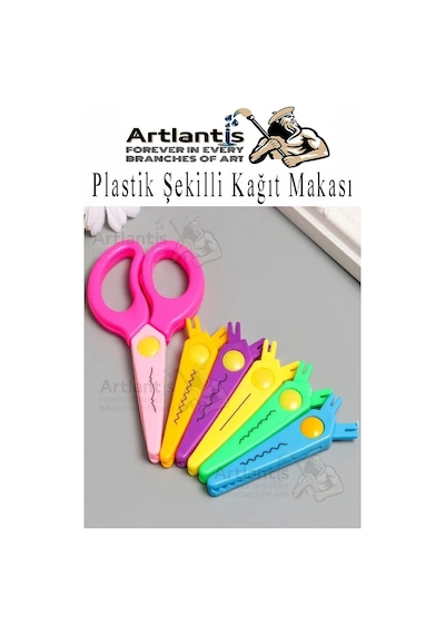 Şekilli Makas Plastik 6 Lı 1 Paket Değişebilen Desenli Tırtıklı Makas Güvenli Plastik Çocuk Şekil Makas Okul Öncesi