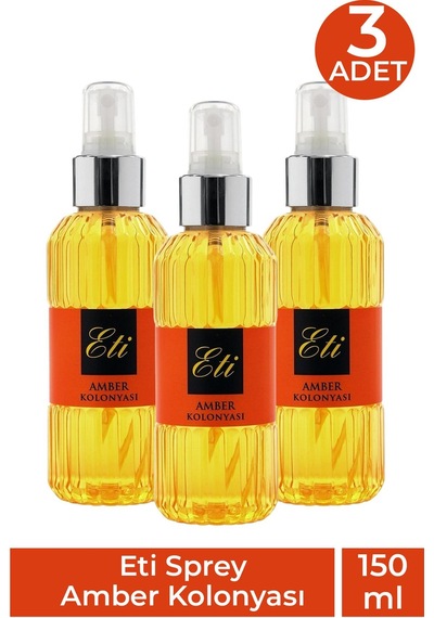 Eti Sprey Amber Kolonyası 150 Ml 3 Adet