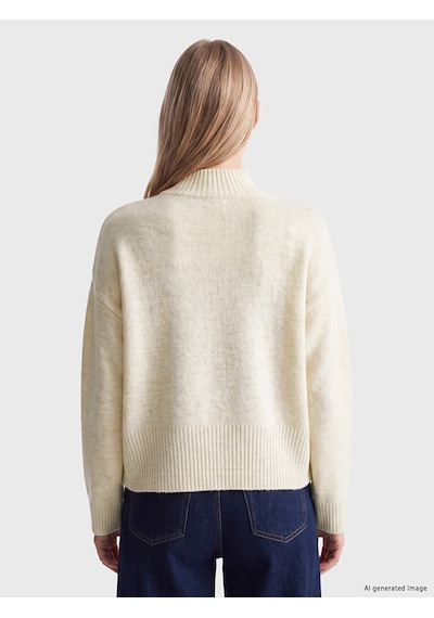 Lcw Vision Ekru Oversize Kadın Triko Kazak