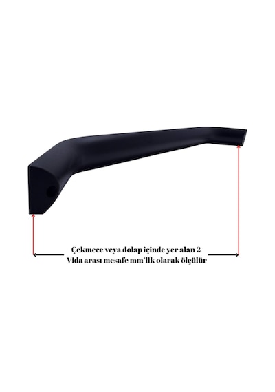 Irk Metal %100 Alüminyum Metal Mobilya Mutfak Çekmece Kapak KulbuIçi Dolu Şahin Model Siyah Mat Kulp 192 MM-Siyah Siyah