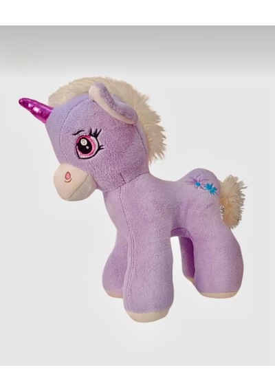 Boynuzlu Lila At Pony Unicorn 40 Cm Sevimli Konforlu: Peluş Uyku Yastığı Ve Sarılma Arkadaşı Dekoratif Oyuncak
