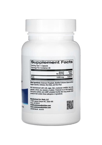 Lake Avenue Nutrition, Bioti.n 5.000 Mcg 30 Veggie Kapsül - D...