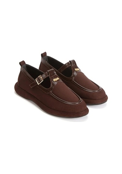 Punto Ac547861 Düz Tabanlı Tokalı Loafer Günlük Ayakkabı Kahverengi