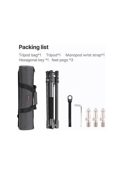 Ulanzi Mt-61 Carbon Fiber Hafif Taşınabilir Travel Tripod Monopod