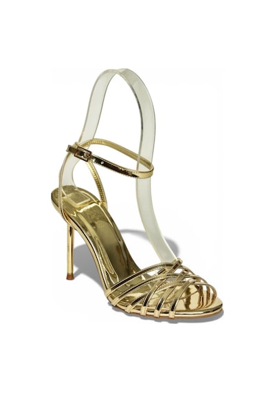 Fox Shoes Y820016434 Altın Ayna İnce Topuklu Kadın Abiye Ayakkabı Altın