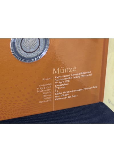 Almanya 5 Euro 2018 Subtropısche Zone Münze & Marke Özel Numısfolder Seti Pul Ve Para