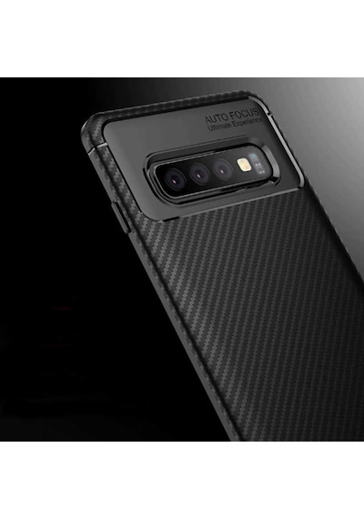 Samsung Galaxy Uyumlu S10 Kılıf Karbon Silikon Case
