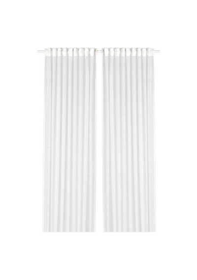 Tül Perde-Fon Perde /2 Kanat, MeridyenDukkan Beyaz Renk 145x300 c