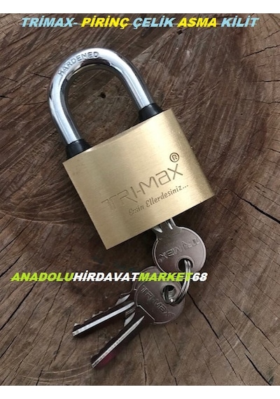 Trımax Pirinç Asma Kilit 50mm Paslanmaz Contalı Asma Kilit