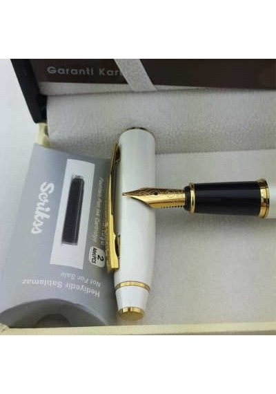 Scrikss 35 Kişiye Özel Beyaz Altın Dolma Kalem