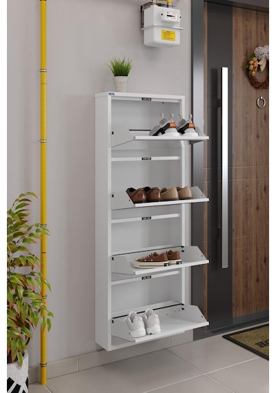 Ceha 4'lü Metal Ayakkabılık Kar Beyaz/Aynalı K.AYK-4/A/P9003 Beyaz Ceha 4'lü Metal Ayakkabılık Kar Beyaz/Aynalı K.AYK-4/A/P9003 Beyaz