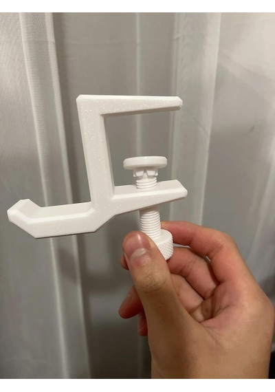 Ayarlanabilir Sıkıştırmalı Masaüstü Kulaklık Tutucu Stand Beyaz