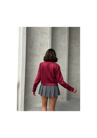 Verymoda Kadın Fermuarlı Bomber Ceket Bordo