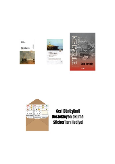 Redburn - İlk Seferi Ciltli + Toplu Öyküler - Herman Melville + Kâtip Bartleby + Okuma Sticker'ları