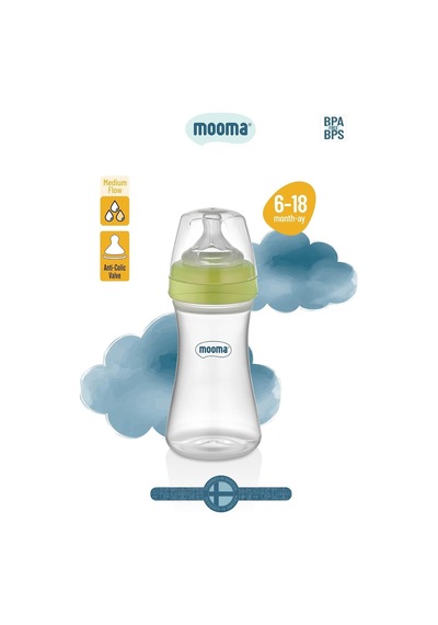 Kindy Antikolik Pp Biberon, 250 Ml, 6-18 Ay, Orta Akış, Yeşil