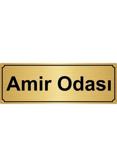 Altın Renk Metal Amir Odası Yönlendirme Levhası